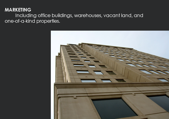 Thomas R. Brown Associates, Inc. is uniquely qualified to offer a number of services tailored to the individual clientís needs. These include:  MARKETING 	  LEASING 	  MANAGEMENT 	  TENANT REPRESENTATION 	  LEASE ANALYSIS 	  CONSTRUCTION MANAGEMENT